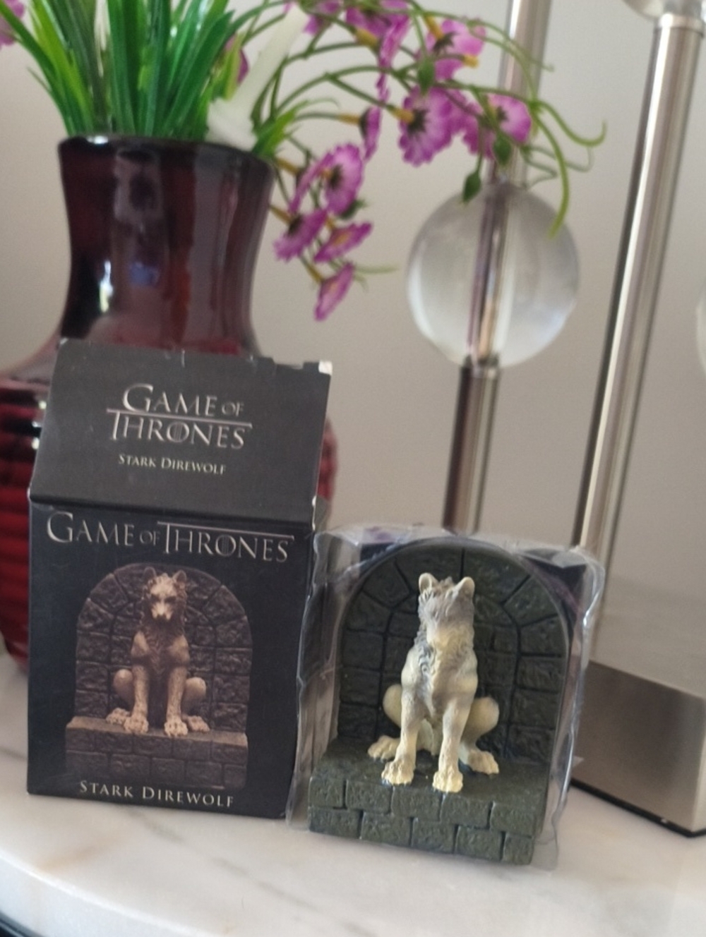Game of Thrones Stark Direwolf Figure - White and Gray